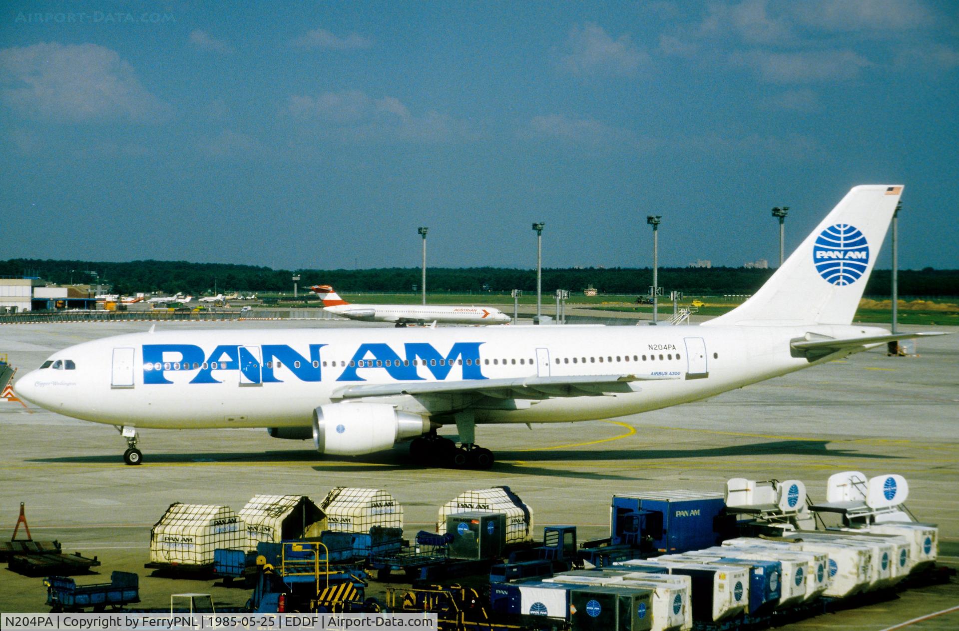N204PA, 1984 Airbus A300B4-203 C/N 198, PanAm A300 enters FRA terminal area