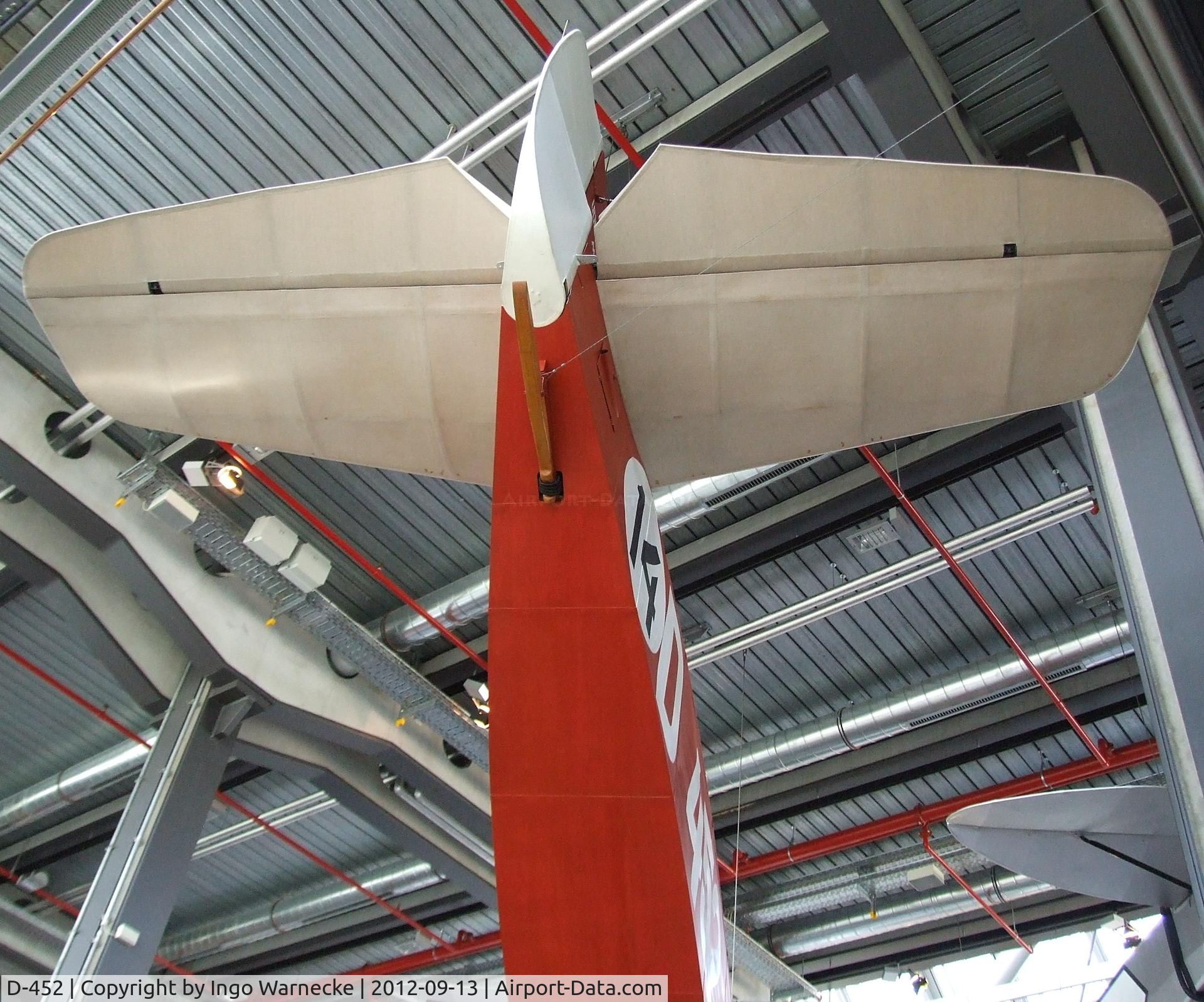 D-452, 1924 Udet U-10 C/N Not found D-452, Udet U-10 (original wings with replica fuselage) at the DTM (Deutsches Technikmuseum), Berlin