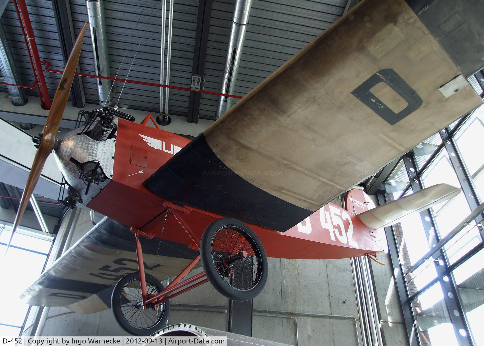 D-452, 1924 Udet U-10 C/N Not found D-452, Udet U-10 (original wings with replica fuselage) at the DTM (Deutsches Technikmuseum), Berlin