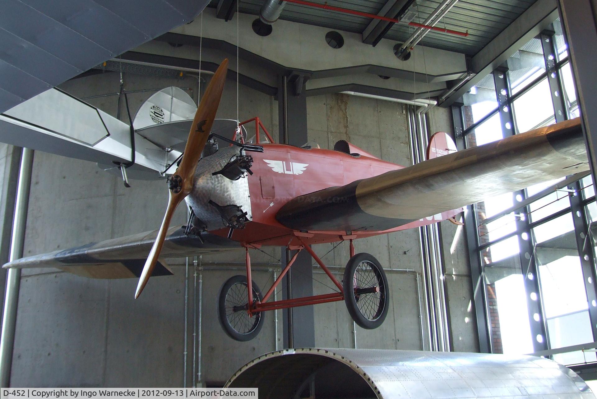 D-452, 1924 Udet U-10 C/N Not found D-452, Udet U-10 (original wings with replica fuselage) at the DTM (Deutsches Technikmuseum), Berlin