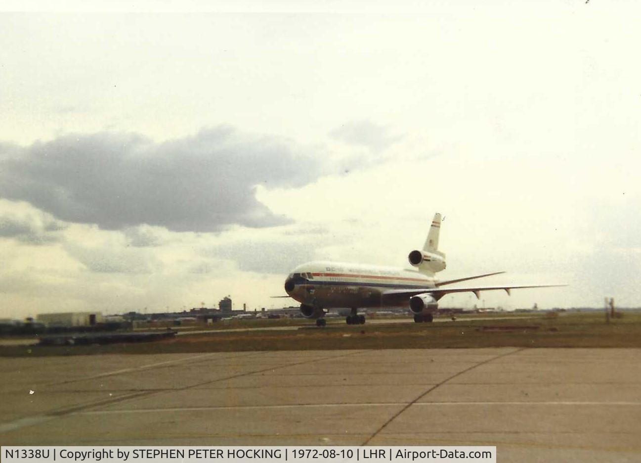 N1338U, 1972 McDonnell Douglas DC-10-10F C/N 46705, Photographed at Heathrow on 10th August 1972 N1338U Douglas demonstration aircraft .
