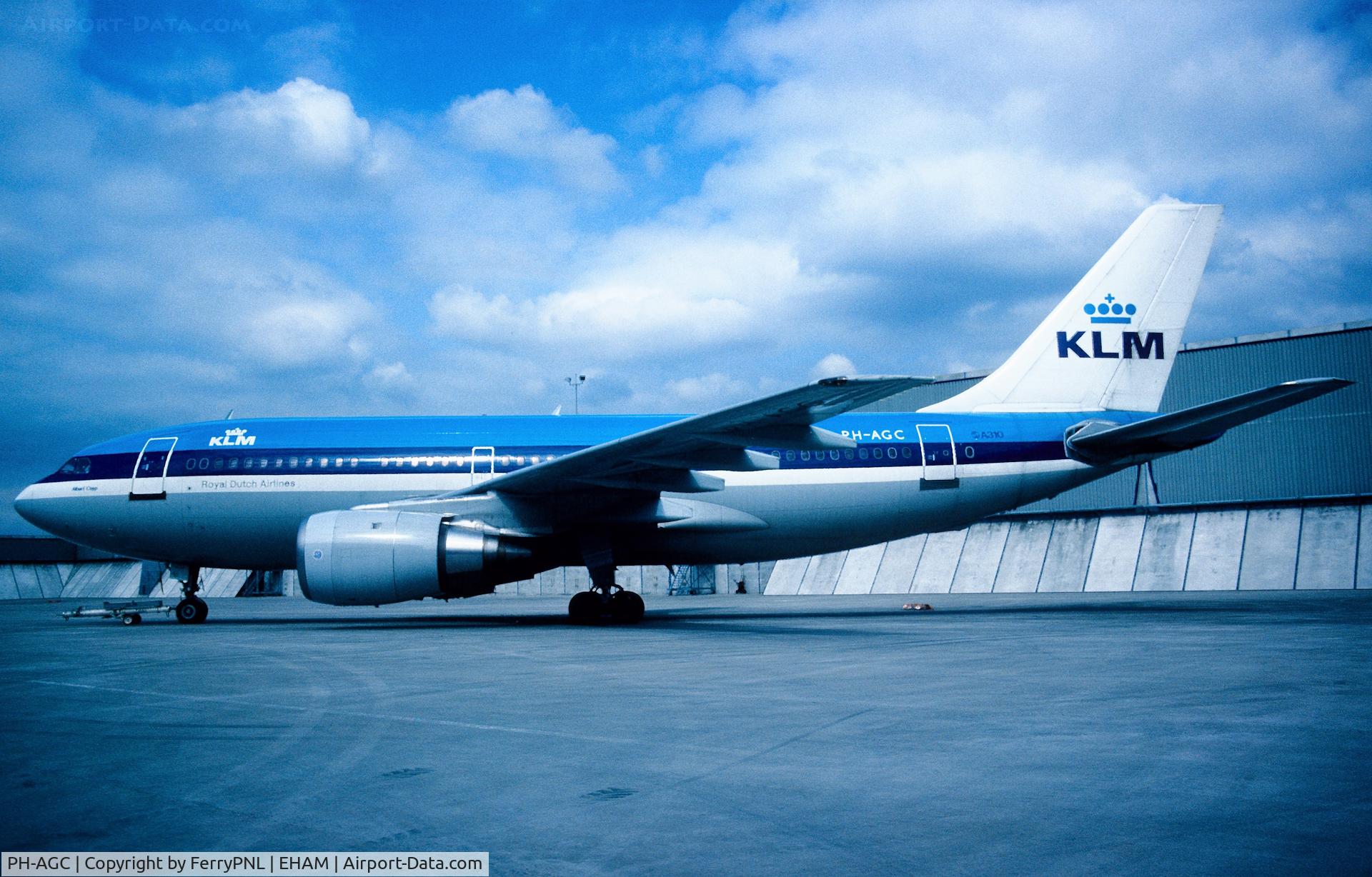 PH-AGC, 1983 Airbus A310-203 C/N 248, KLM A310 in front of the hangars
