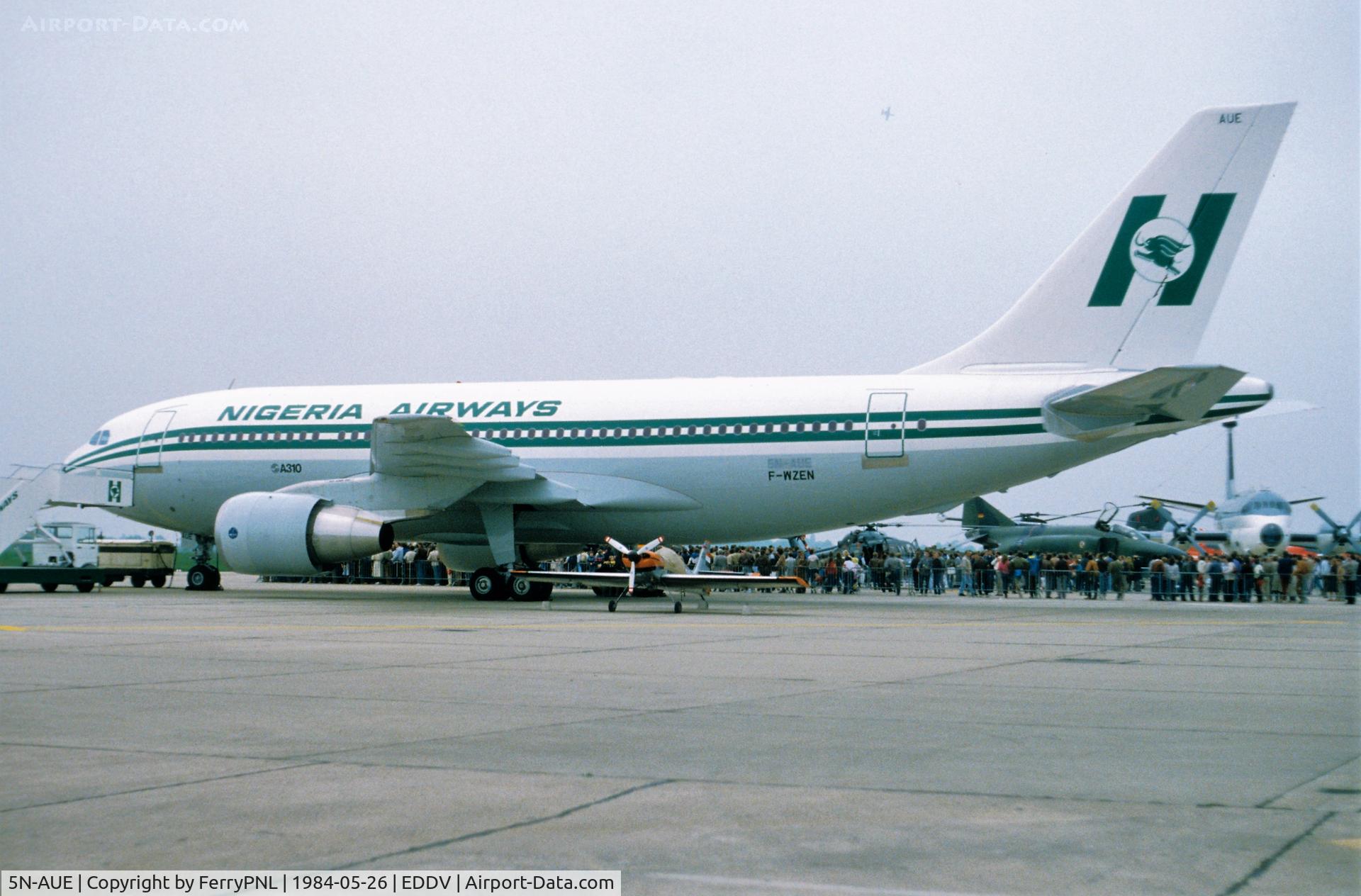 5N-AUE, 1983 Airbus A310-222 C/N 270, Nigeria Airways A310 displayed at ILA 84 as F-WZEN