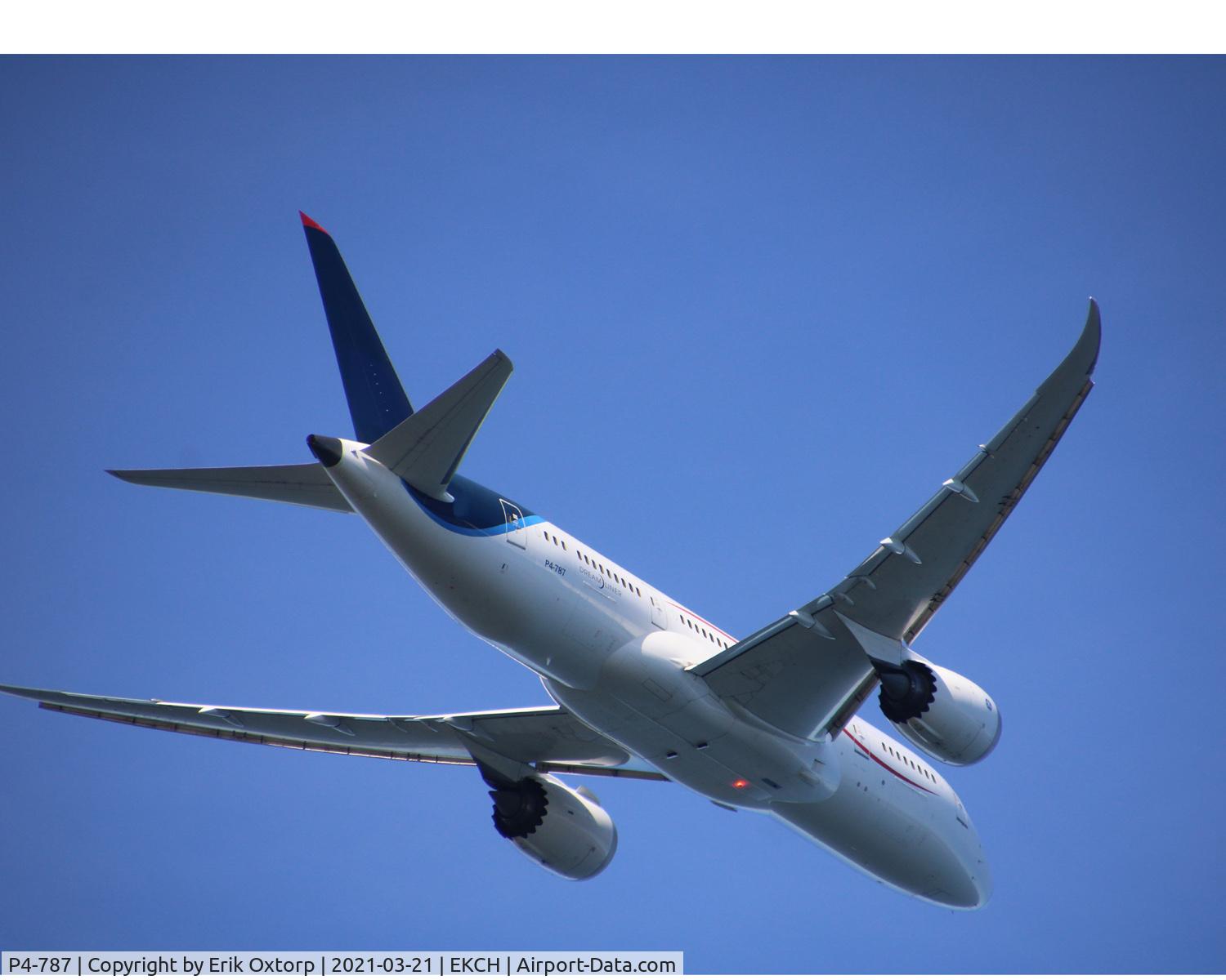 P4-787, 2013 Boeing 787-8 Dreamliner C/N 35306, P4-787 take off rw 04R