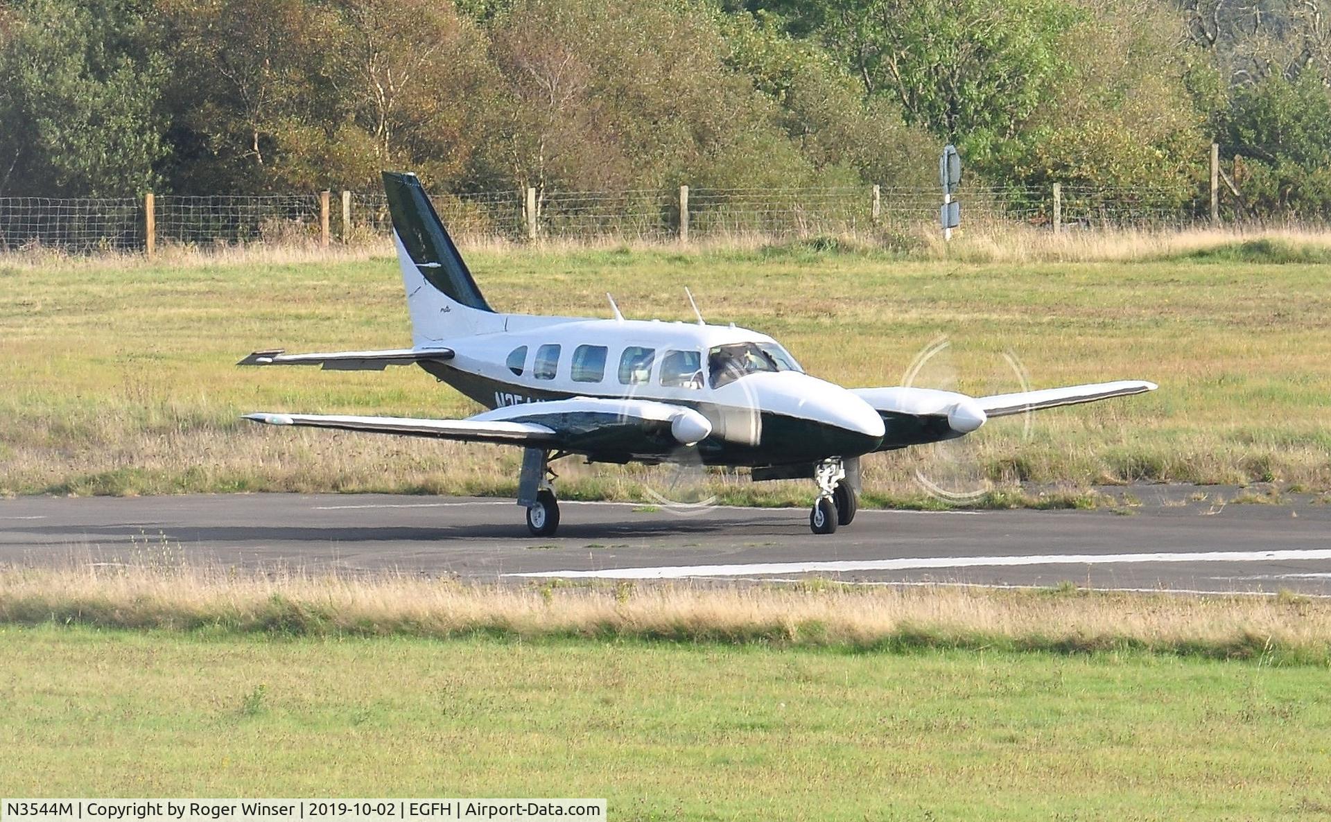 N3544M, 1979 Piper PA-31-325 Navajo C/R C/N 31-8012005, Visiting Navajo about to depart Runway 28.