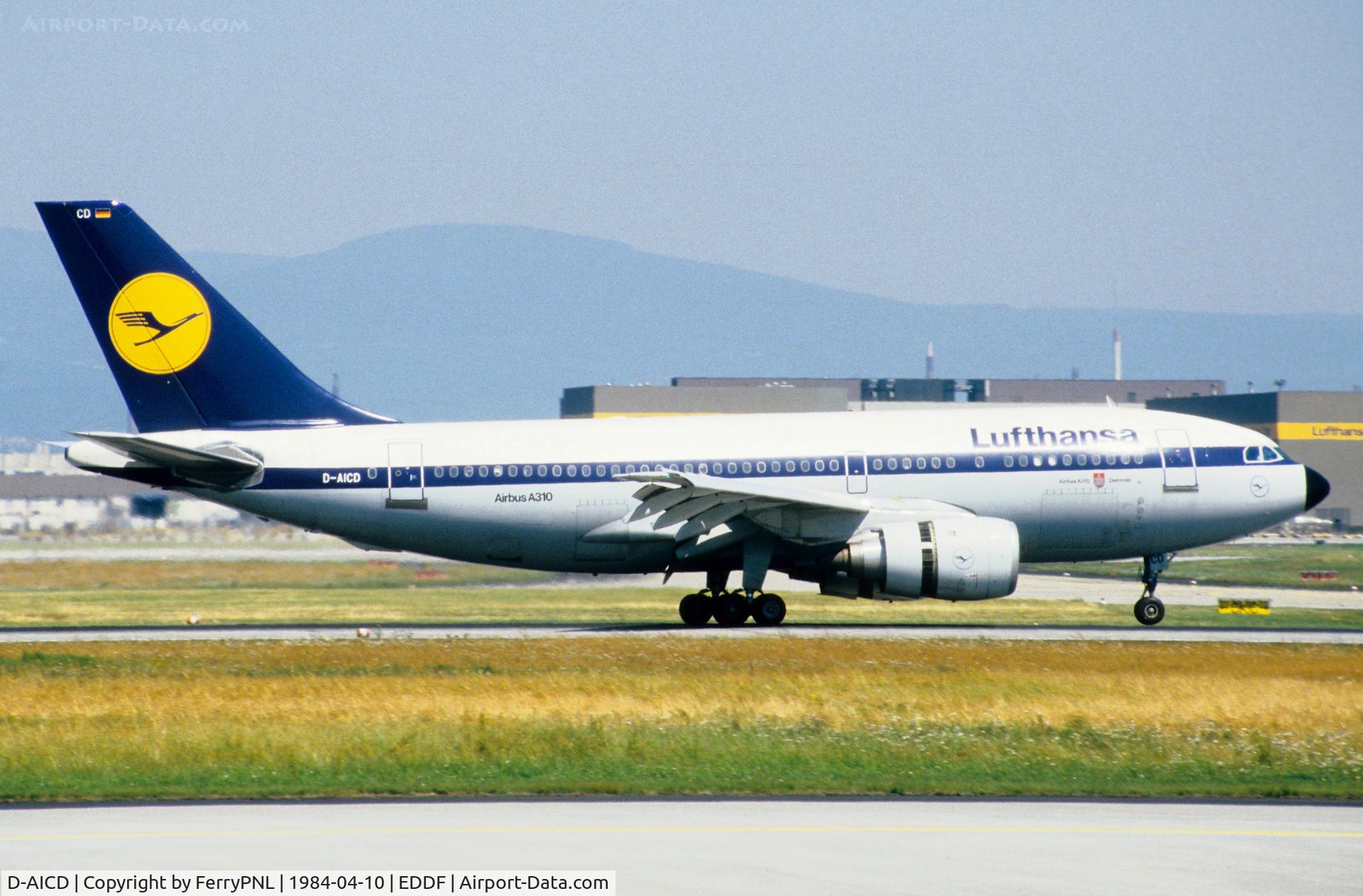 D-AICD, 1983 Airbus A310-203 C/N 233, Landing of Lufthansa A310