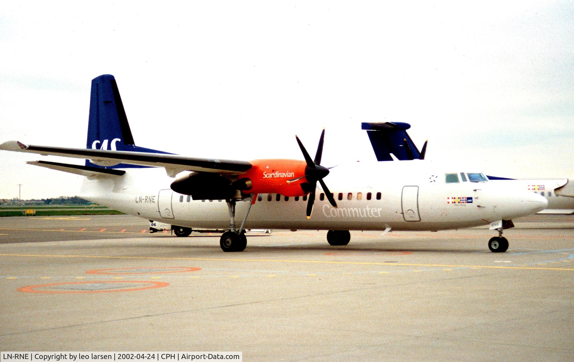 LN-RNE, 1990 Fokker 50 C/N 20179, Copenhagen 24.4.2002