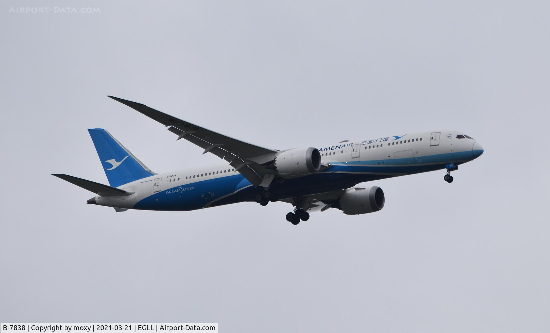 B-7838, 2017 Boeing 787-9 Dreamliner C/N 63322, Boeing 787-9 Dreamliner on finals to 9R London Heathrow.