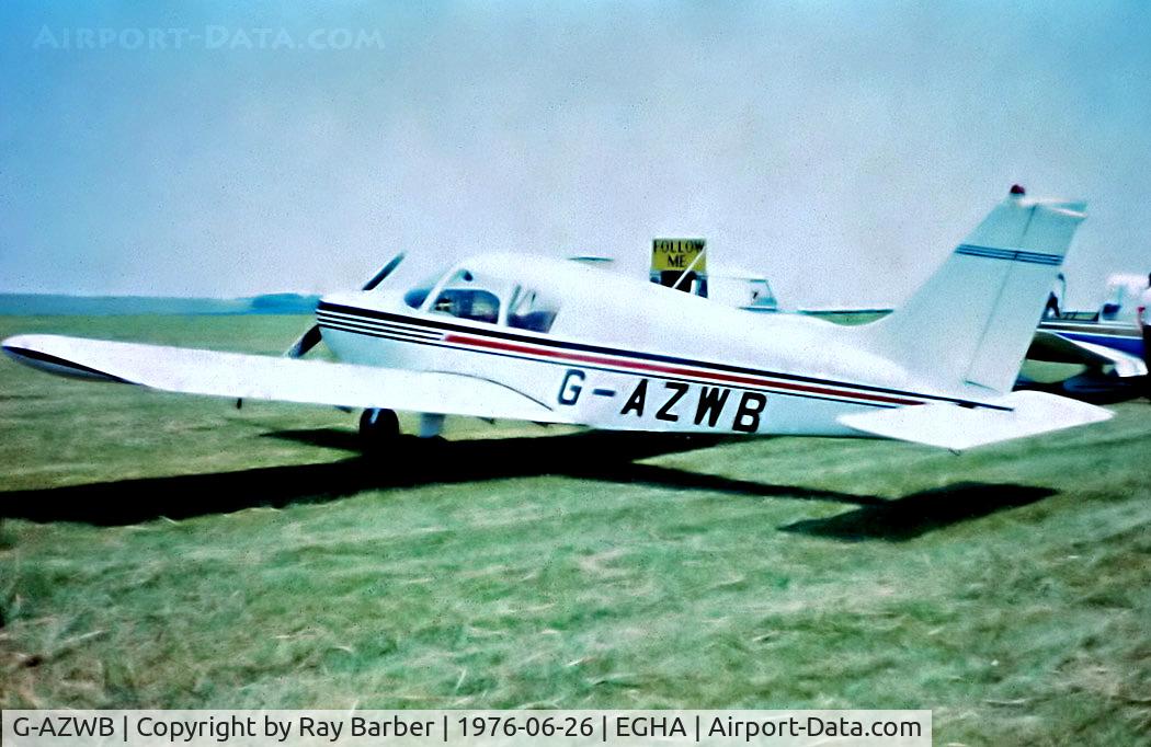 G-AZWB, 1972 Piper PA-28-140 Cruiser C/N 28-7225244, G-AZWB   Piper PA-28-140 Cherokee E [28-7225244] Compton Abbas~G 26/06/1976