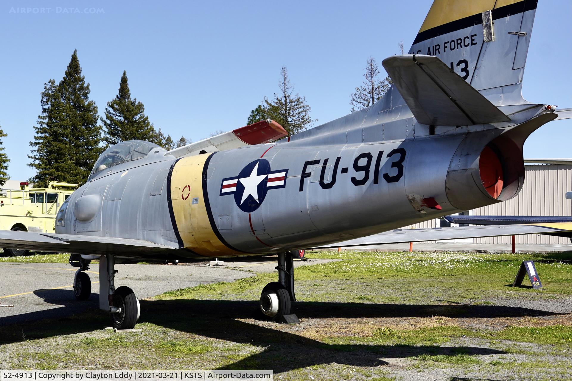 52-4913, 1952 North American RF-86F Sabre C/N 191-609, Pacific Coast Air Museum Charles M. Schulz Sonoma County Airport 2021.