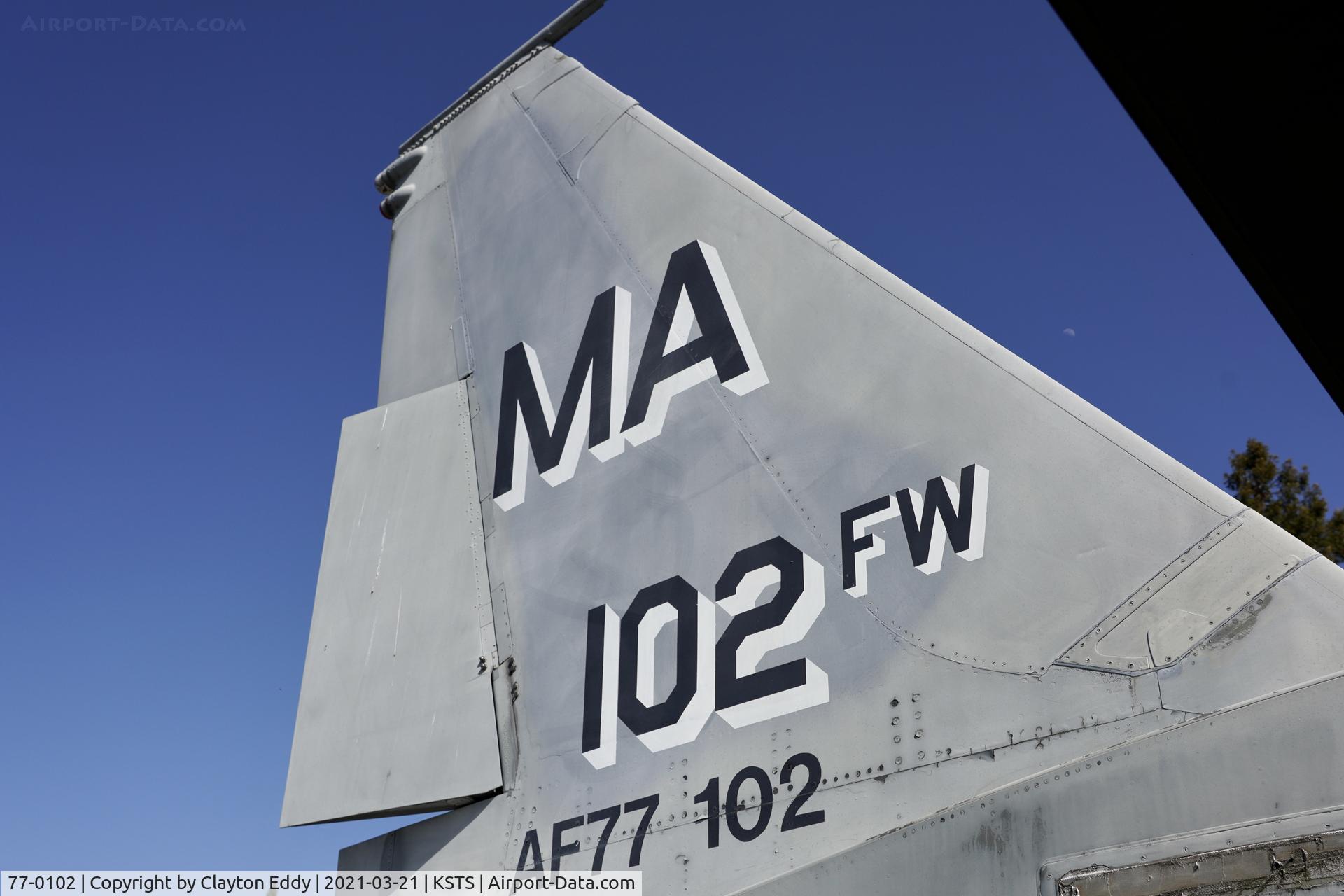 77-0102, 1977 McDonnell Douglas F-15A Eagle C/N 0385/A314, Pacific Coast Air Museum Charles M. Schulz Sonoma County Airport 2021.