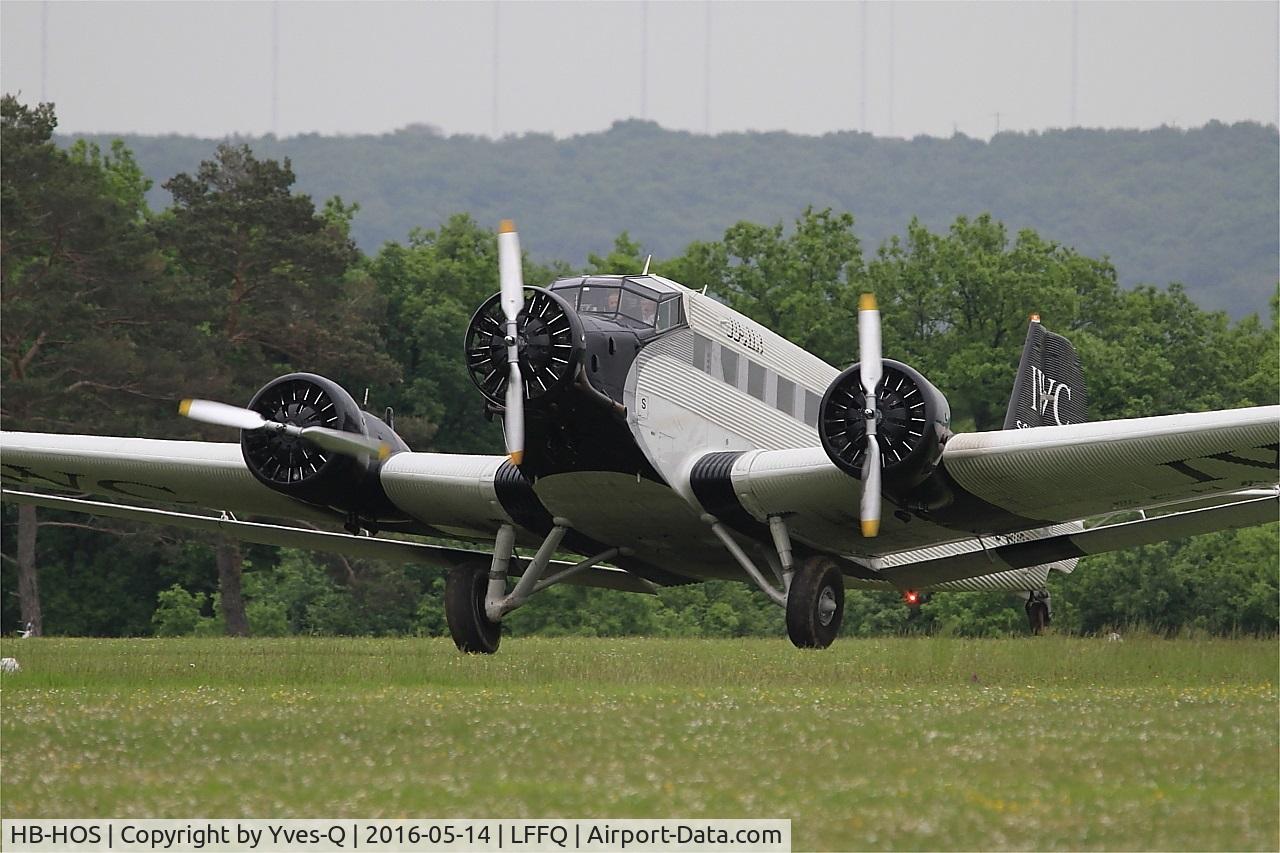 HB-HOS, 1939 Junkers Ju-52/3m g4e C/N 6580, Junkers Ju-52-3m, Landing, La Ferté-Alais airfield (LFFQ) Air show 2016