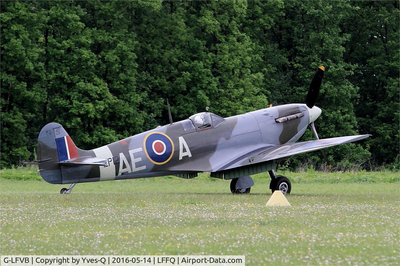 G-LFVB, 1942 Supermarine 349 Spitfire LF.Vb C/N CBAF.2403, Supermarine Spitfire MK-Vb, Taxiing to parking area, La Ferté-Alais (LFFQ) air show 2016