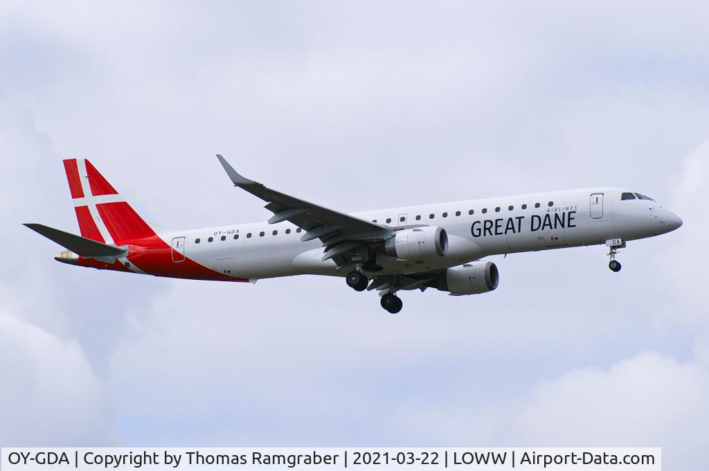 OY-GDA, 2008 Embraer 195LR (ERJ-190-200LR) C/N 19000213, Great Dane Airlines Embraer 195LR