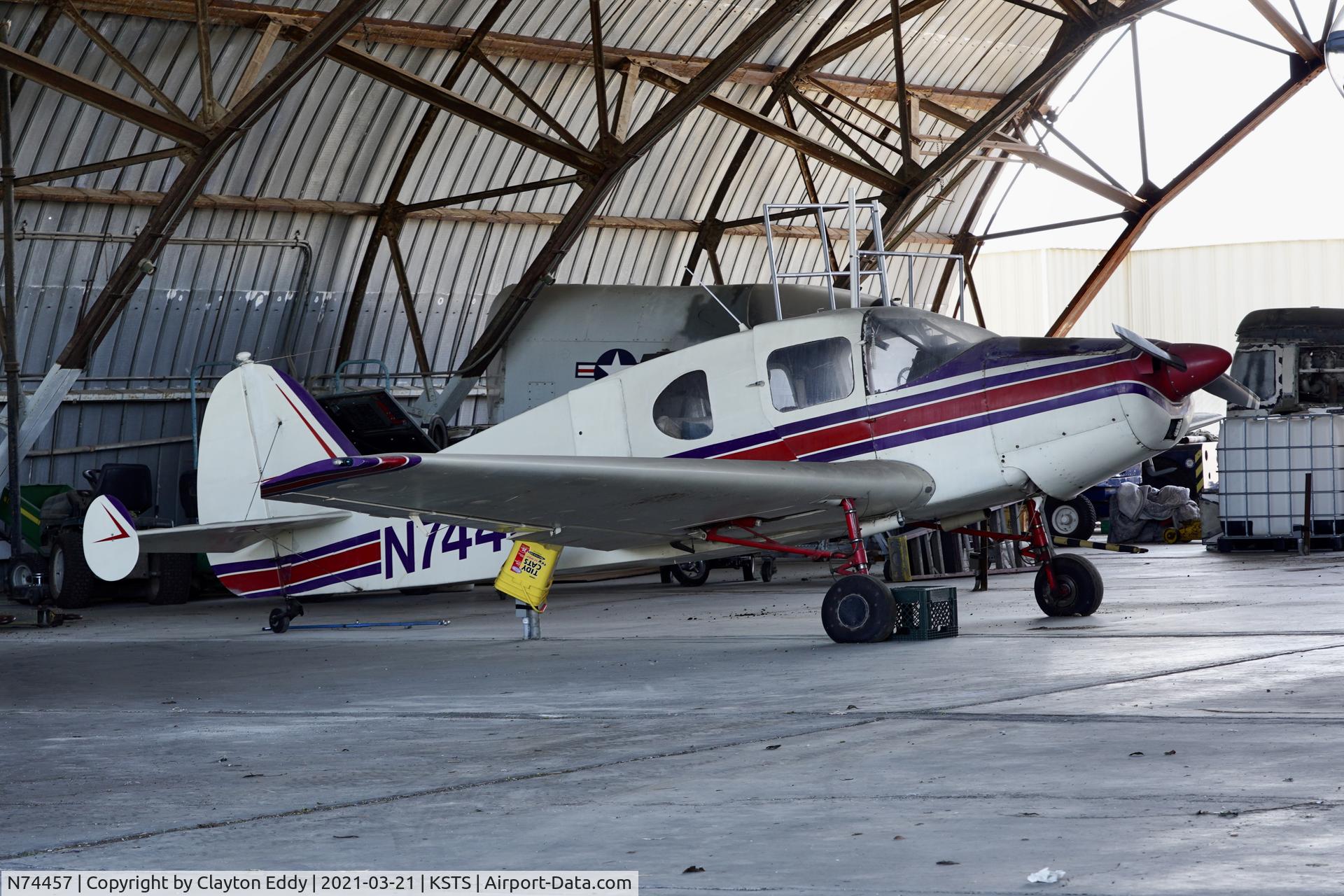 N74457, 1948 Bellanca 14-13-2 Cruisair Senior C/N 1570, Charles M. Schulz Sonoma County Airport 2021.