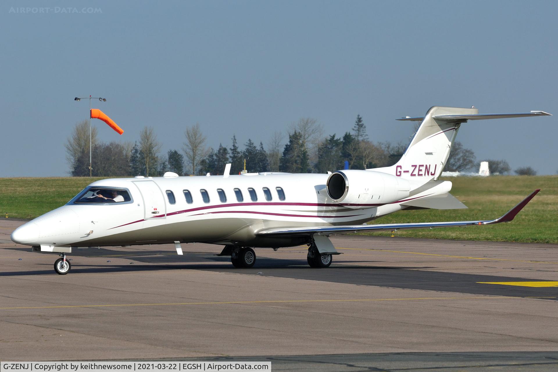 G-ZENJ, 2018 Learjet 75 C/N 45-565, Arriving at Norwich from Manchester.