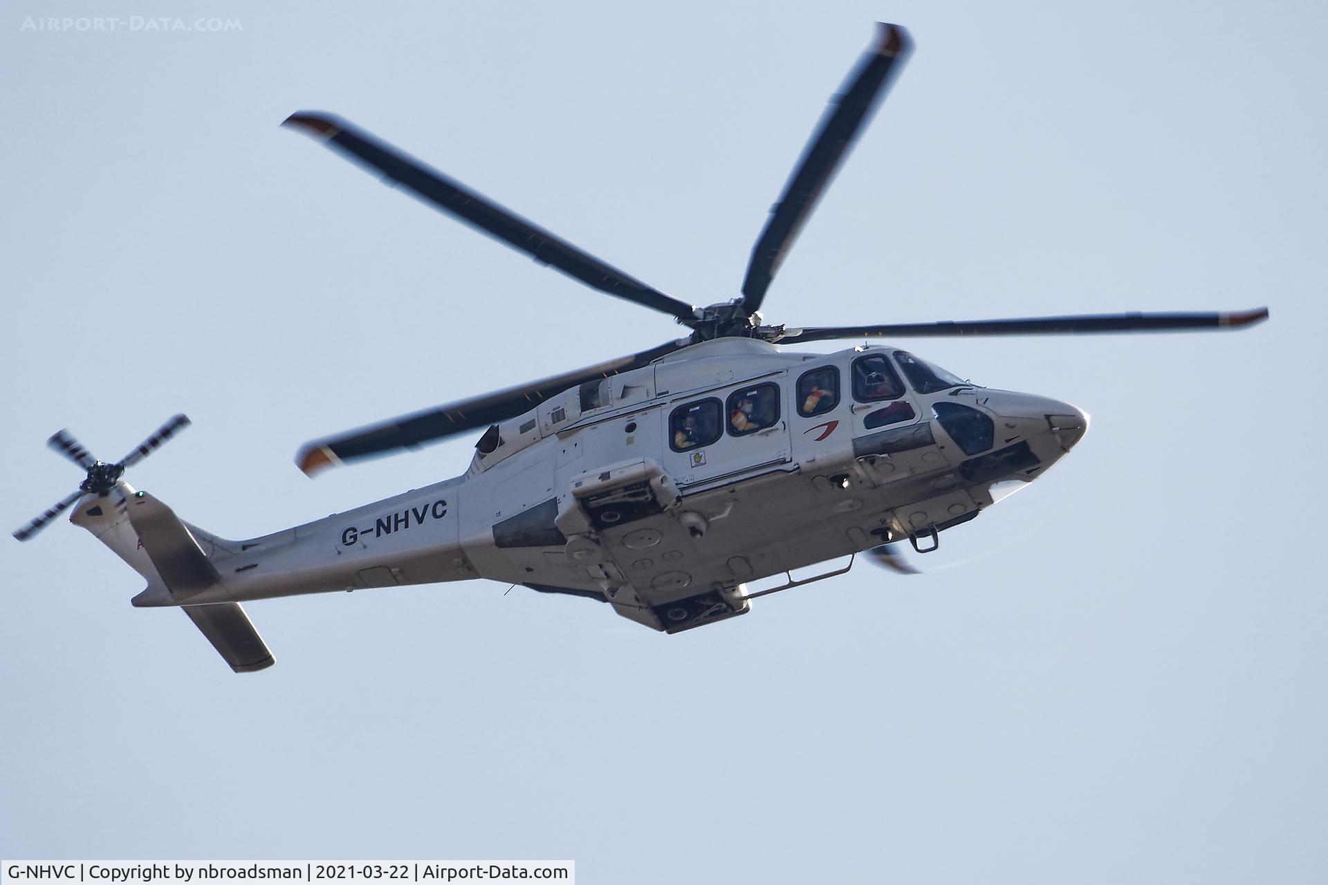 G-NHVC, 2015 AgustaWestland AW-139 C/N 31704, Seen over North Norfolk returning from the sea en-route to Norwich Airport