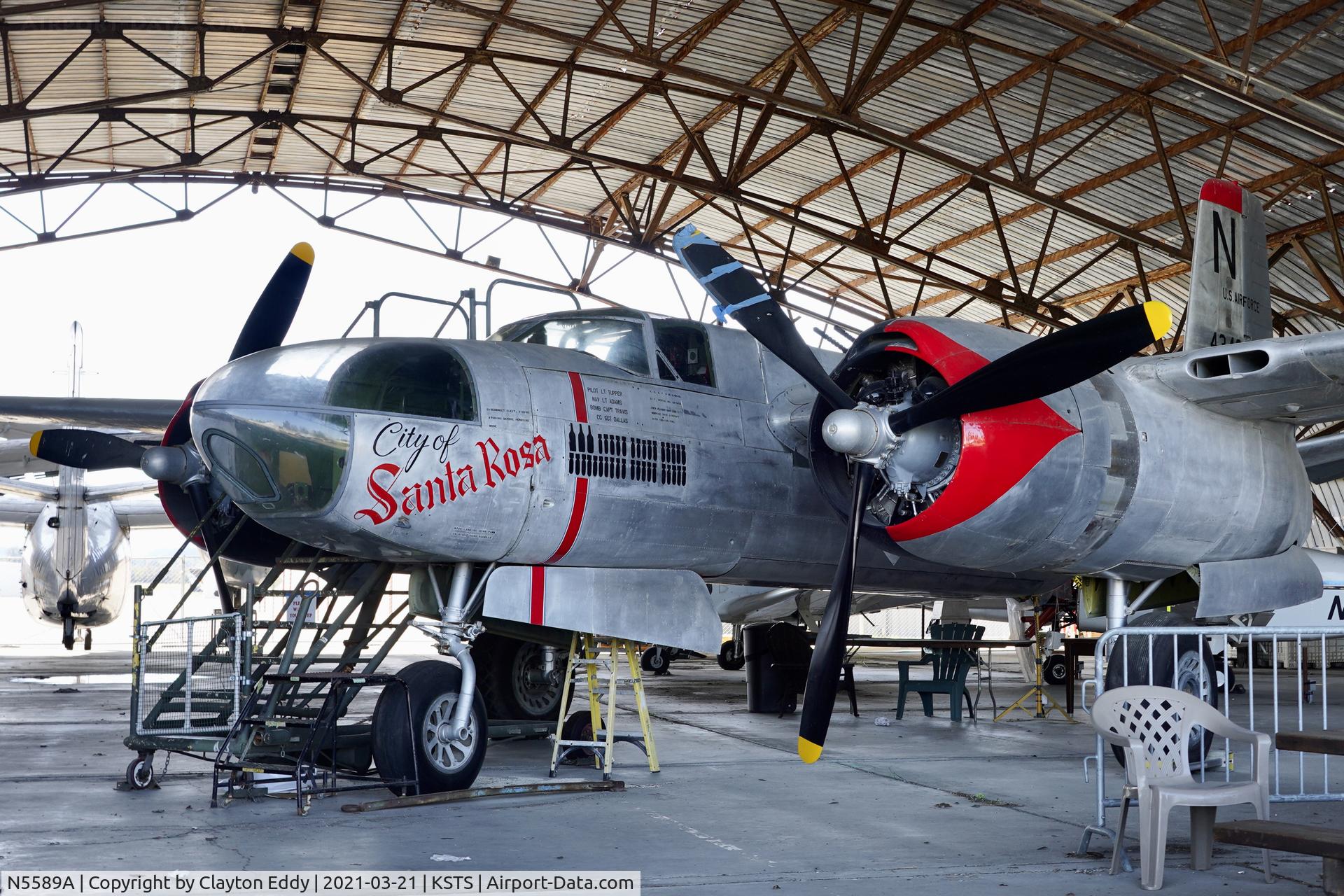 N5589A, 1941 Douglas B-26C Invader C/N 7016, Pacific Coast Air Museum Charles M. Schulz Sonoma County Airport 2021.