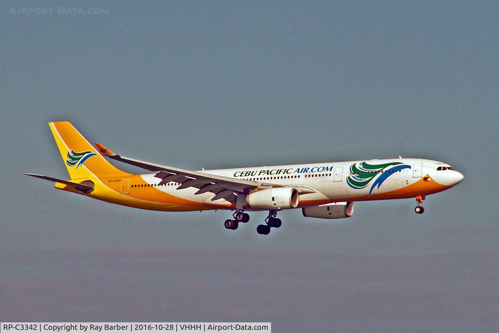 RP-C3342, 2013 Airbus A330-343X C/N 1445, RP-C3342   Airbus A330-343E [1445] (CEBU Pacific Air) Hong Kong Int'l~B 28/10/2016