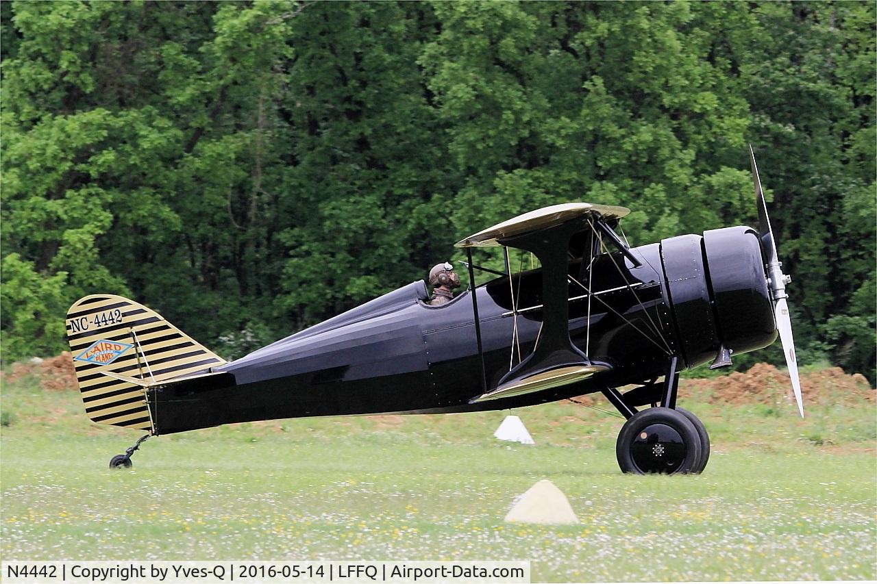 N4442, 1936 Laird LC-RW300 C/N 203, Laird LC-RW300, Taxiing to parking area, La Ferté-Alais (LFFQ) air show 2016