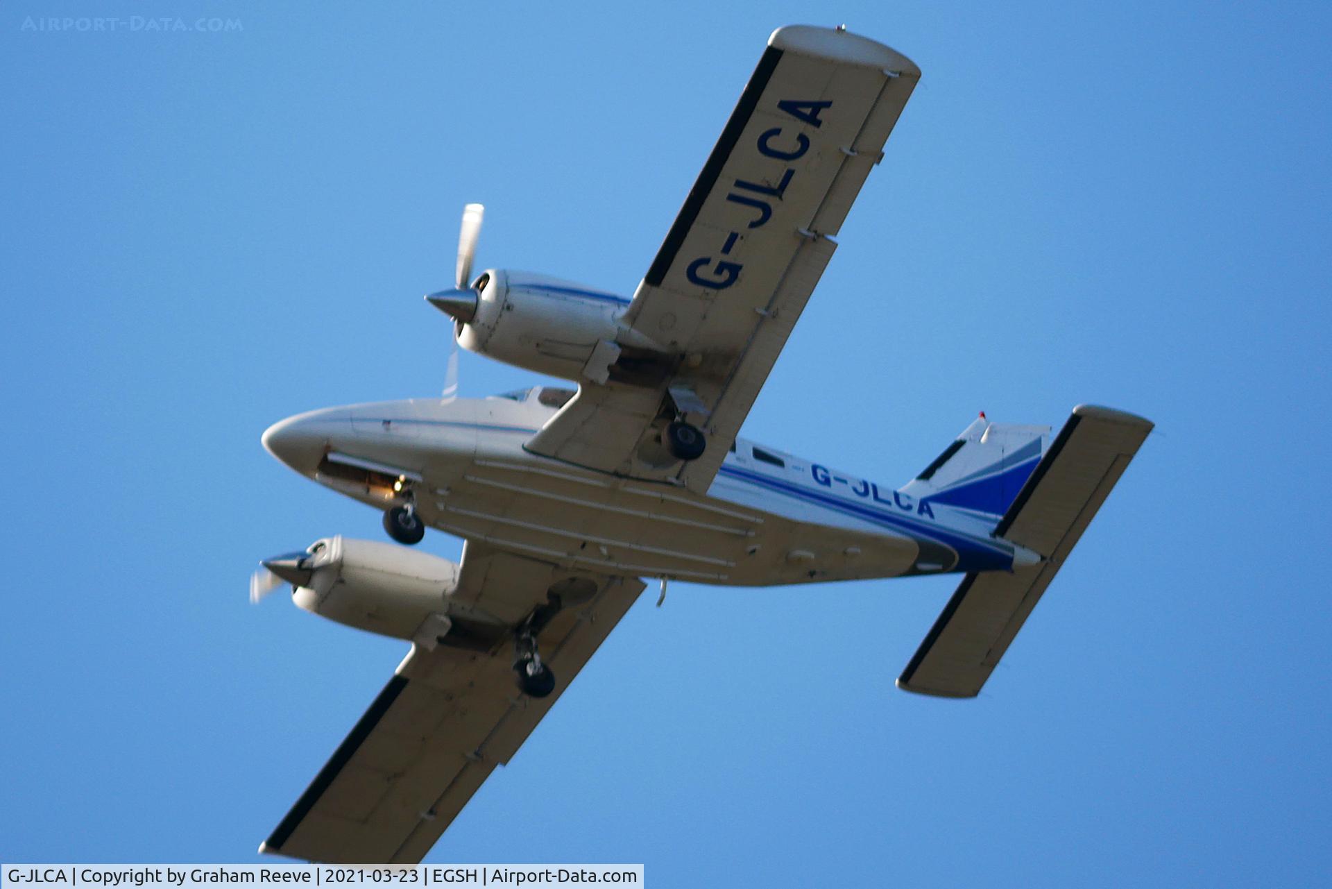 G-JLCA, 1978 Piper PA-34-200T Seneca II C/N 34-7870428, On approach to Norwich.