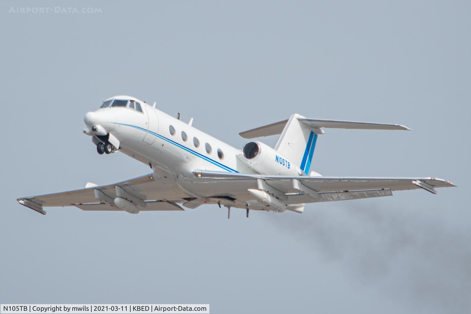 N105TB, 1968 Grumman G-1159 C/N 31, Research 5TB jetting out of BED