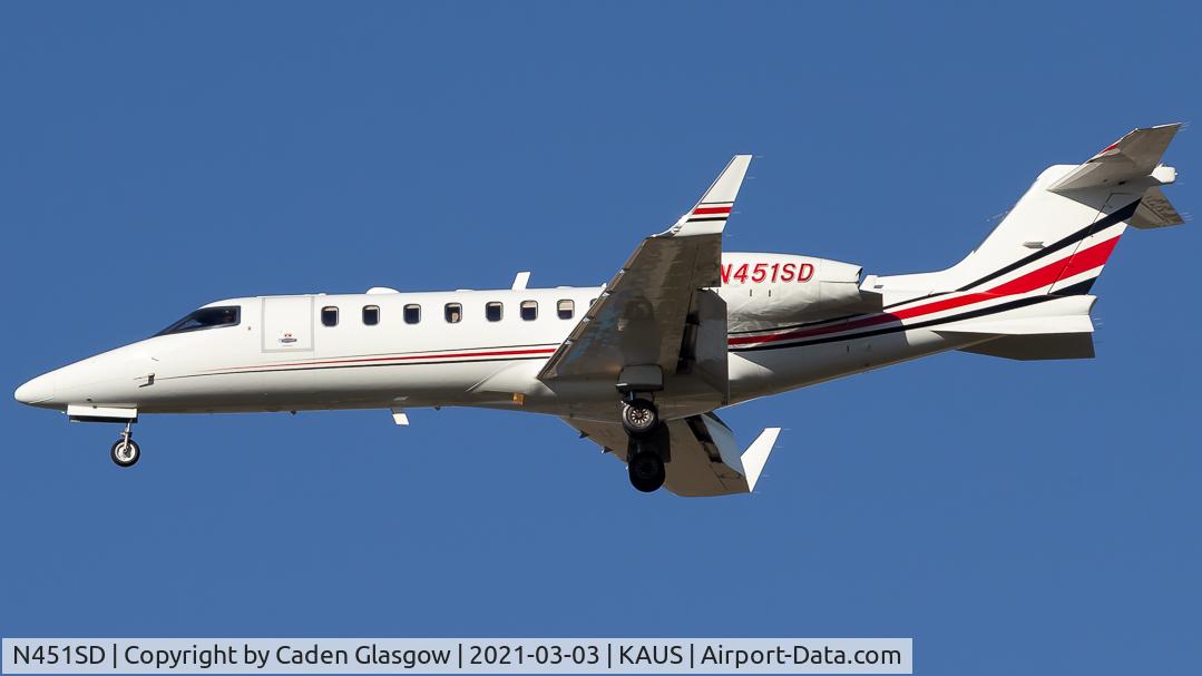 N451SD, 2010 Learjet 45 C/N 411, Learjet landing on 17L