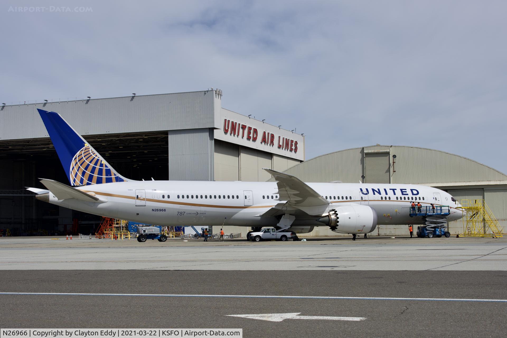N26966, 2016 Boeing 787-9 Dreamliner C/N 60143, SFO 2021.