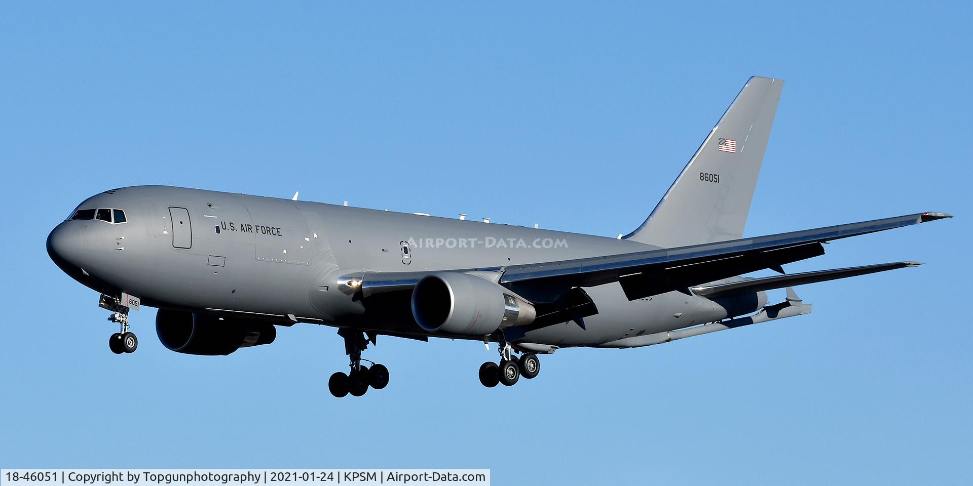 18-46051, 2017 Boeing KC-46A Pegasus C/N 41868/1188, PACK73 sets up for a RW34 landing