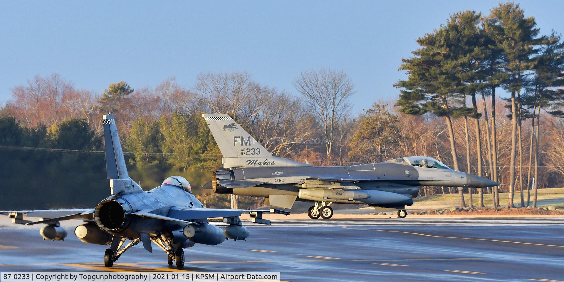 87-0233, 1987 General Dynamics F-16C Fighting Falcon C/N 5C-494, TABOR75 & 76 holding short