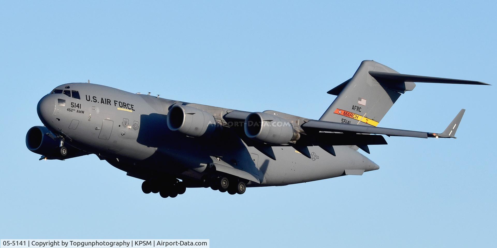 05-5141, 2007 Boeing C-17A Globemaster III C/N P-141, REACH165 based out of March AFB, CA