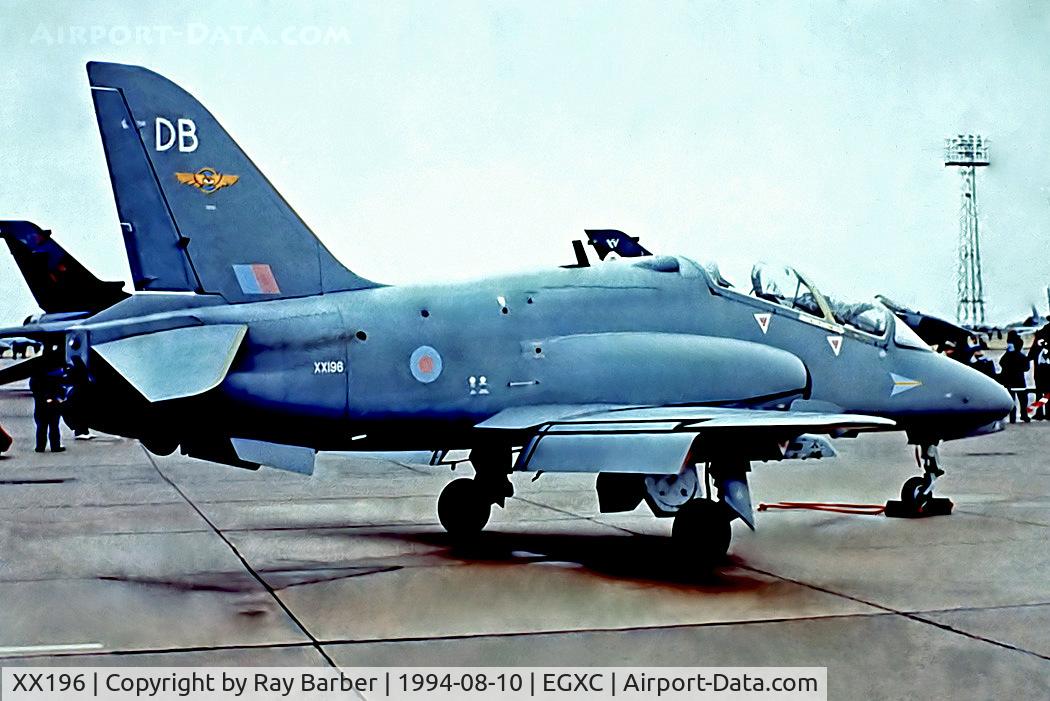 XX196, 1978 Hawker Siddeley Hawk T.1A C/N 043/312043, XX196   Hawker Siddeley Hawk T.1A [312043] (Royal Air Force) RAF Coningsby~G 10/08/1994