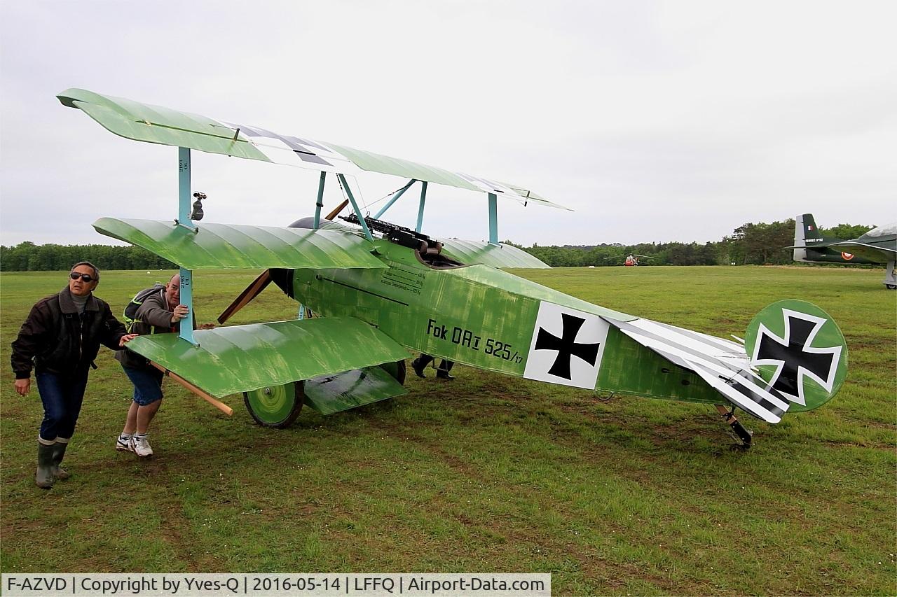 F-AZVD, Fokker Dr-1 Replica C/N 01-CP, Fokker BV Dr.1, La Ferté-Alais airfield (LFFQ) Airshow 2016