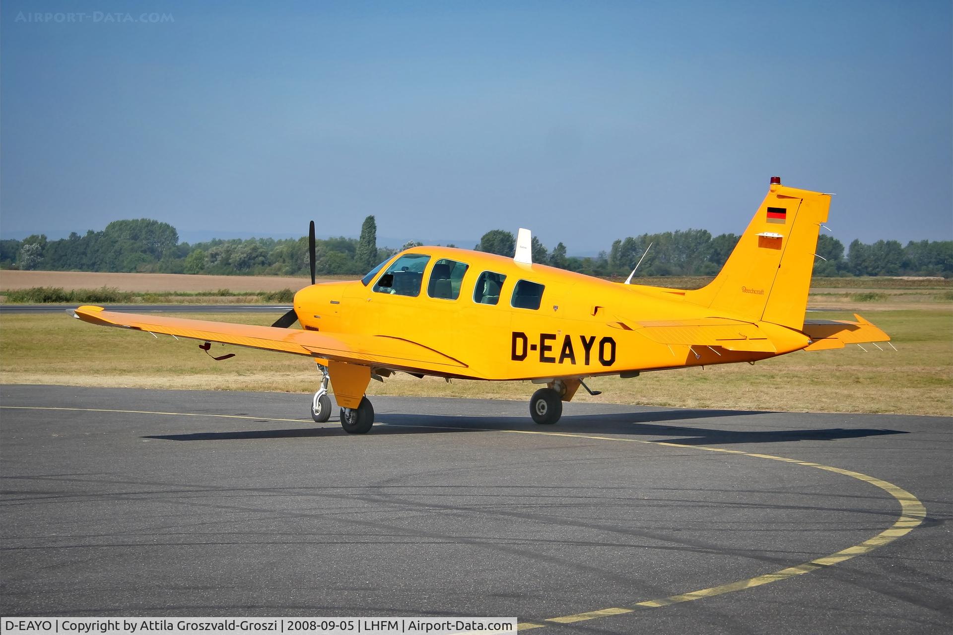D-EAYO, 1991 Beech A36AT Bonanza 36 C/N E-2651, LHFM - Meidl Airport Fertöszentmiklós, Hungary