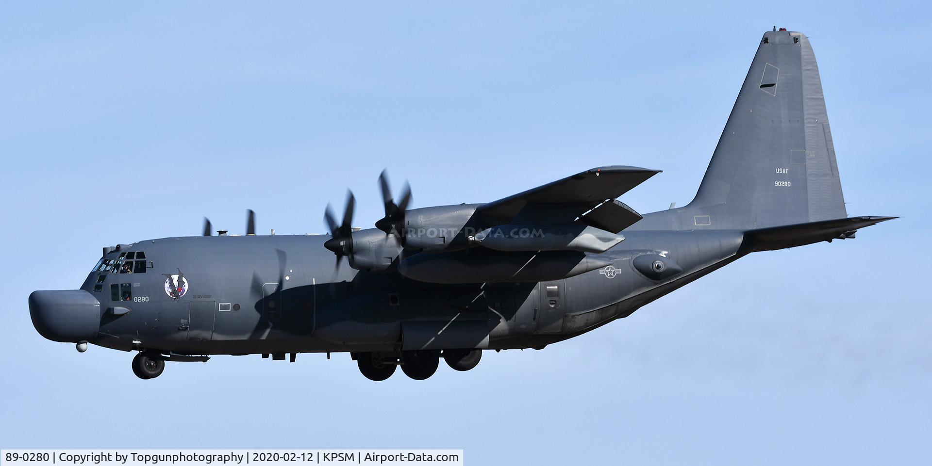 89-0280, 1989 Lockheed MC-130H Combat Talon II C/N 382-5236, REACH1008 comes in for a quick gas & go.