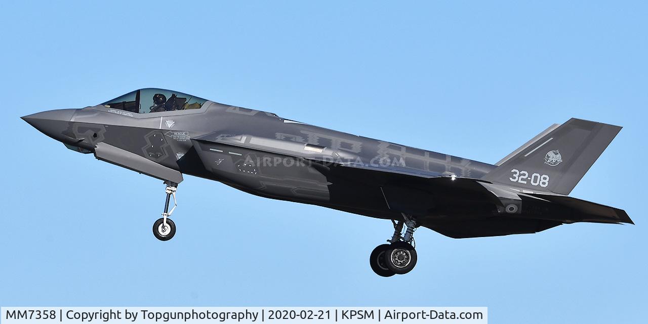 MM7358, Lockheed Martin F-35A Lightning II C/N AL-8, Italian F-35A lands for a stop over before heading to Red Flag