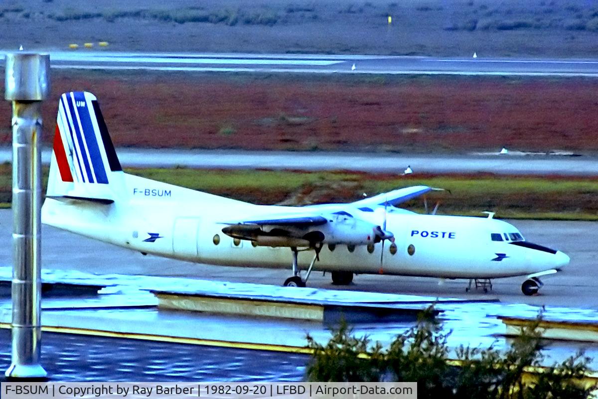 F-BSUM, 1994 Fokker F-27-500M Friendship C/N 10447, F-BSUM   Fokker F-27-500 Friendship [10447] (Air France-Poste) Bordeaux-Merignac~F 20/09/1982