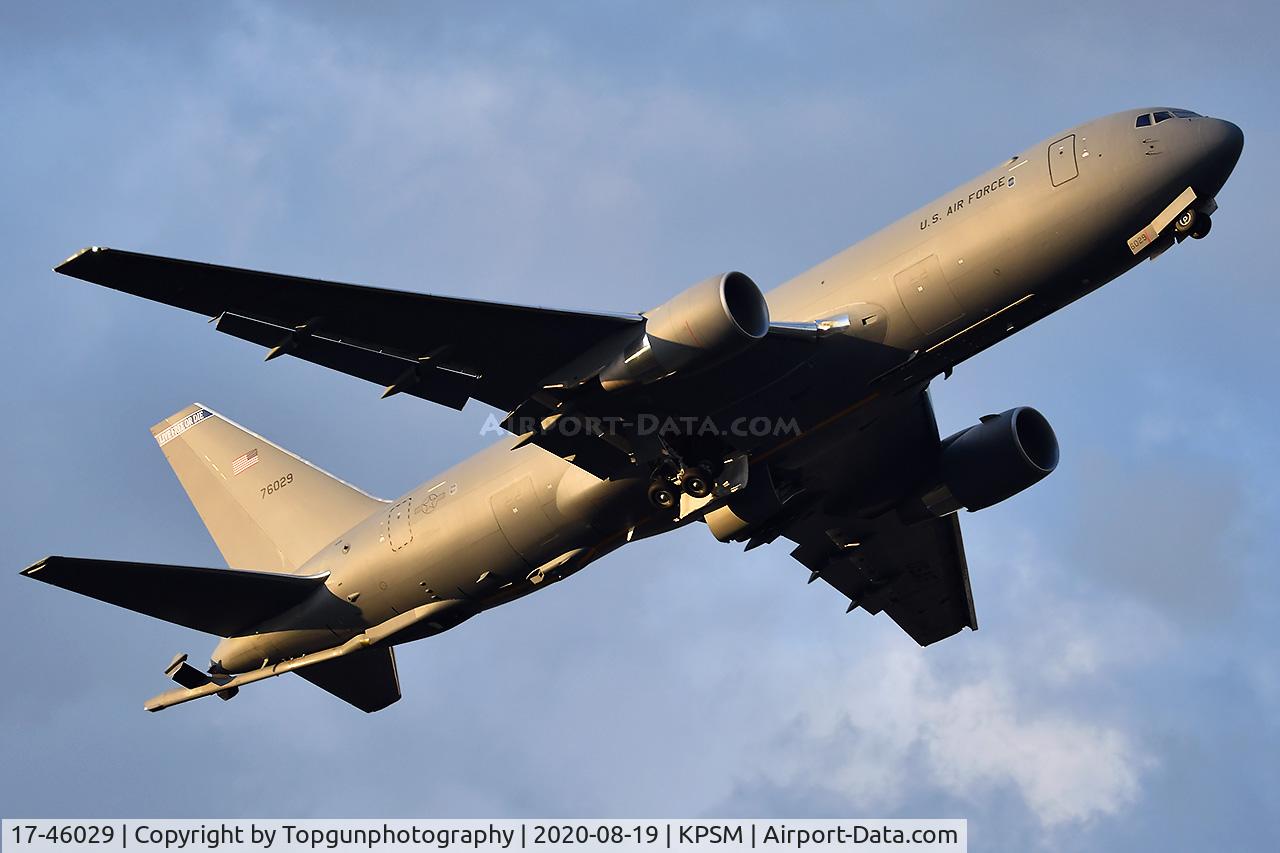 17-46029, 2019 Boeing KC-46A Pegasus (767-2LKC) C/N 34110, PACK31 departing for an evening sortie off of RW16
