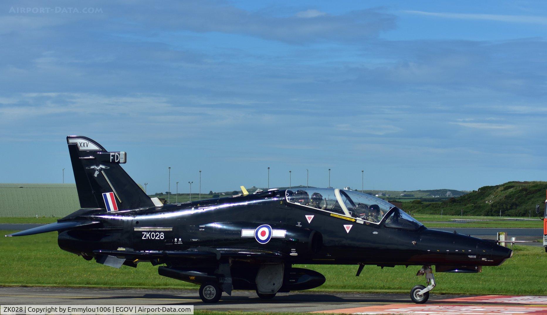 ZK028, 2009 British Aerospace Hawk T2 C/N RT019/1257, sitting on top of the van roof