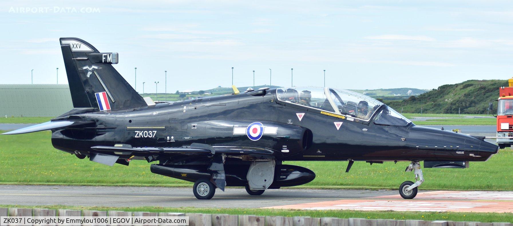 ZK037, 2010 British Aerospace Hawk T2 C/N RT028/1266, sitting on top of the van roof
