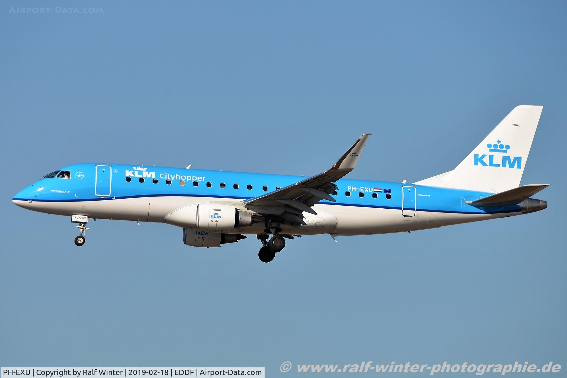 PH-EXU, 2018 Embraer 175STD (ERJ-170-200) C/N 17000708, Embraer ERJ-175STD 170-200 - WA KLC KLM Cityhopper - 17000708 - PH-EXU - 18.02.2019 - FRA