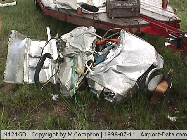 N121GD, 1994 Bushby Mustang II C/N M-II-1217, Aircraft destroyed after flying into power transmission line.