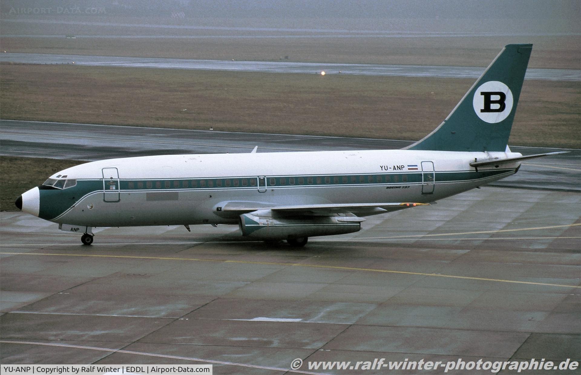 YU-ANP, 1987 Boeing 737-2K3 C/N 23912, Boeing 737-2K3 - JJ AGX Aviogenex - 23912 - YU-ANP - 1995 - DUS