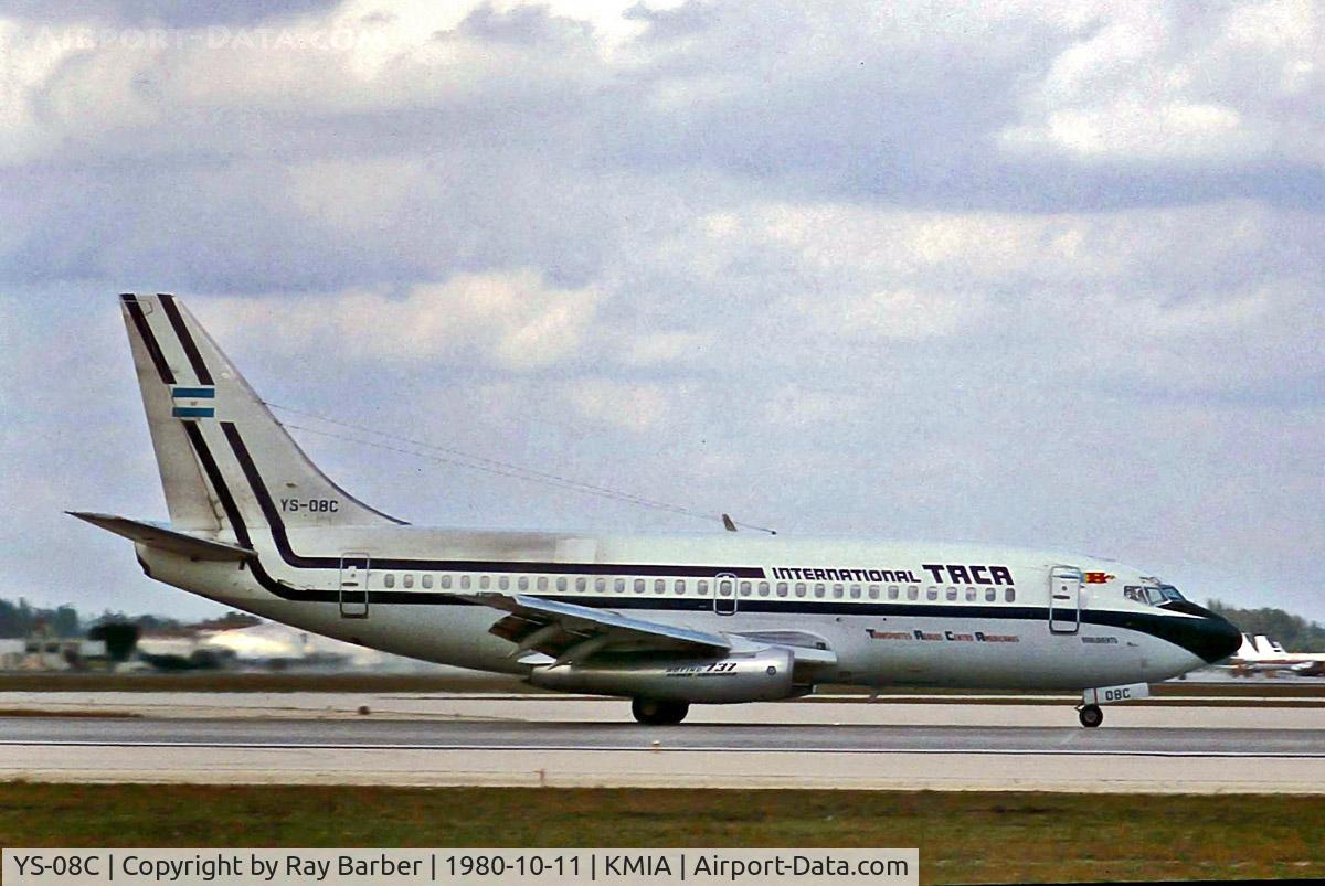 YS-08C, 1978 Boeing 737-2A1 C/N 21599, YS-08C   Boeing 737-2A1 [21599) (TACA International Airlines) Miami Int'l~N 11/10/1980