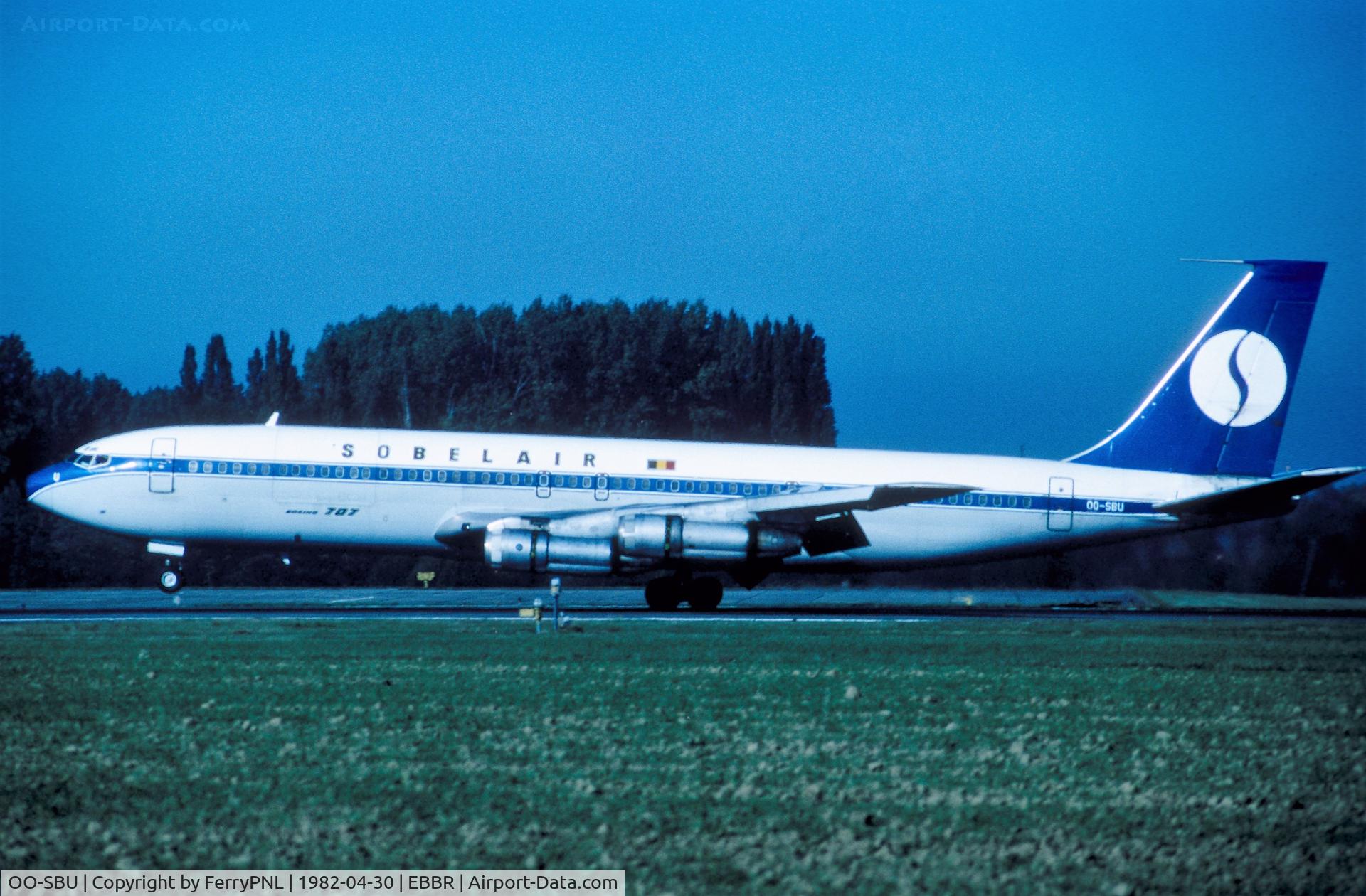 OO-SBU, 1967 Boeing 707-373C (E-8C J-STARS) C/N 19442, Sobelair B707 landing