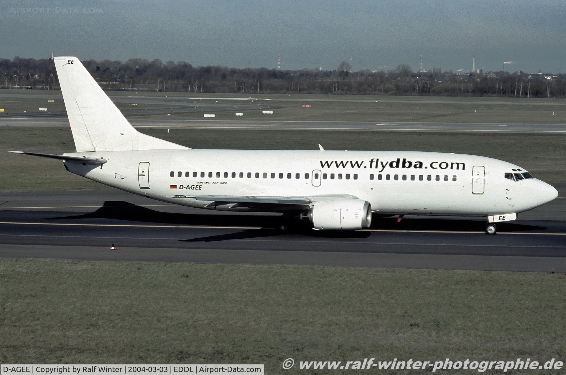 D-AGEE, 1988 Boeing 737-35B C/N 24238, Boeing 737-35B - DI BAG Deutsche BA - 24238 - D-AGEE - 03.03.2004 - DUS