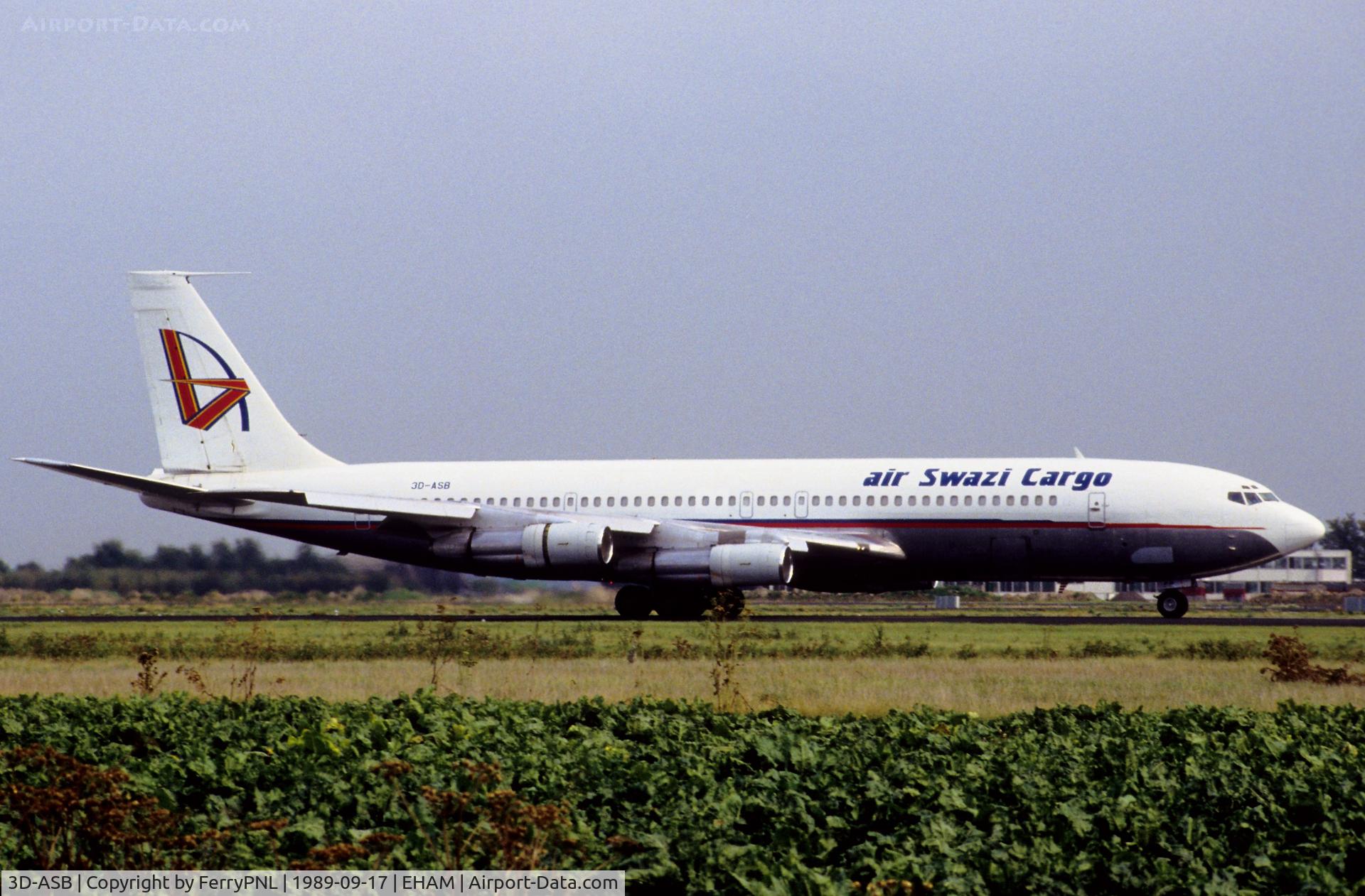 3D-ASB, 1967 Boeing 707-323C-H C/N 19519, Arrival of Air Swazi Cargo B707