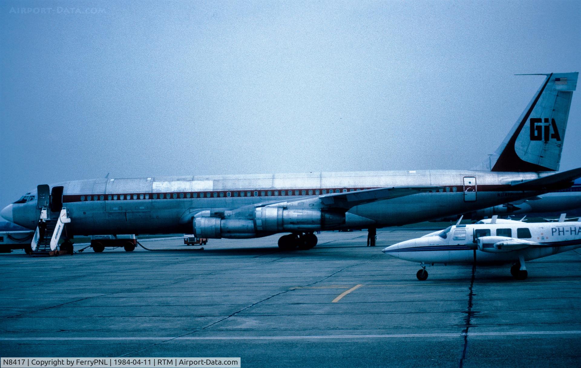 N8417, 1968 Boeing 707-323C C/N 20089, Global B707 diverted from AMS