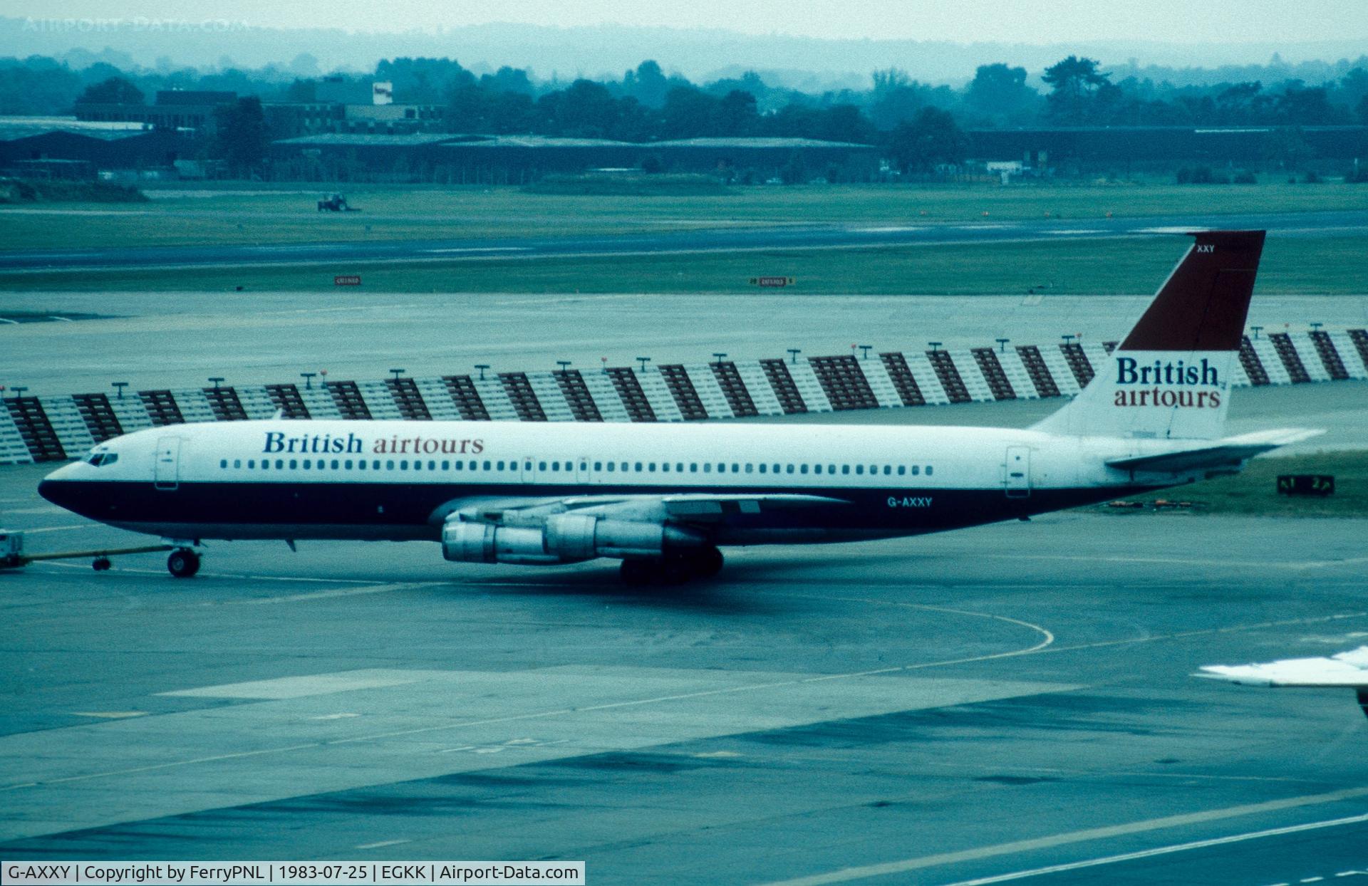 G-AXXY, 1970 Boeing 707-336B C/N 20456, British Airtours B707 under tow