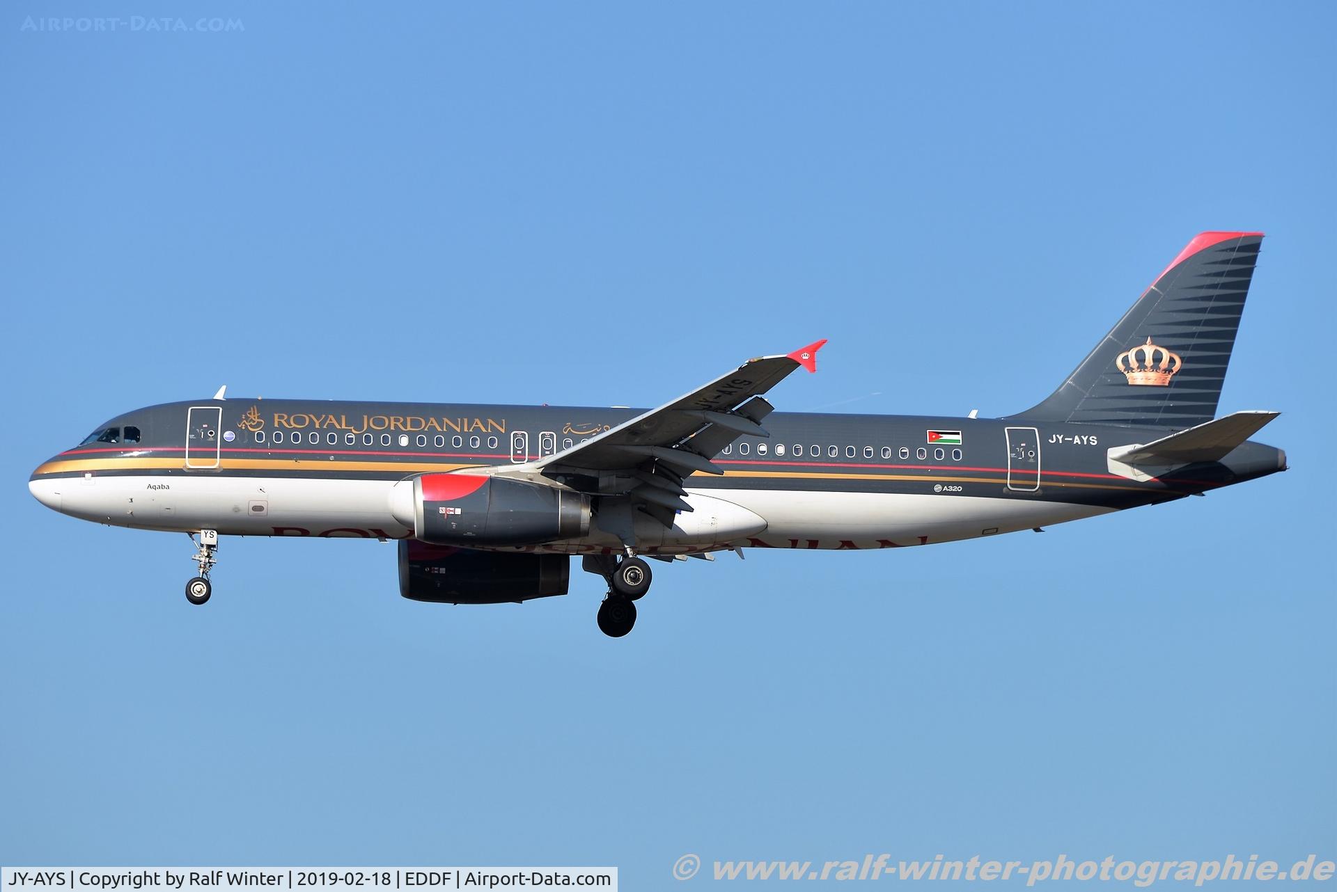 JY-AYS, 2011 Airbus A320-232 C/N 4853, Airbus A320-232 - RJ RJA Royal Jordanien 'Aqaba' - 4853 - JY-AYS - 18.02.2019 - FRA